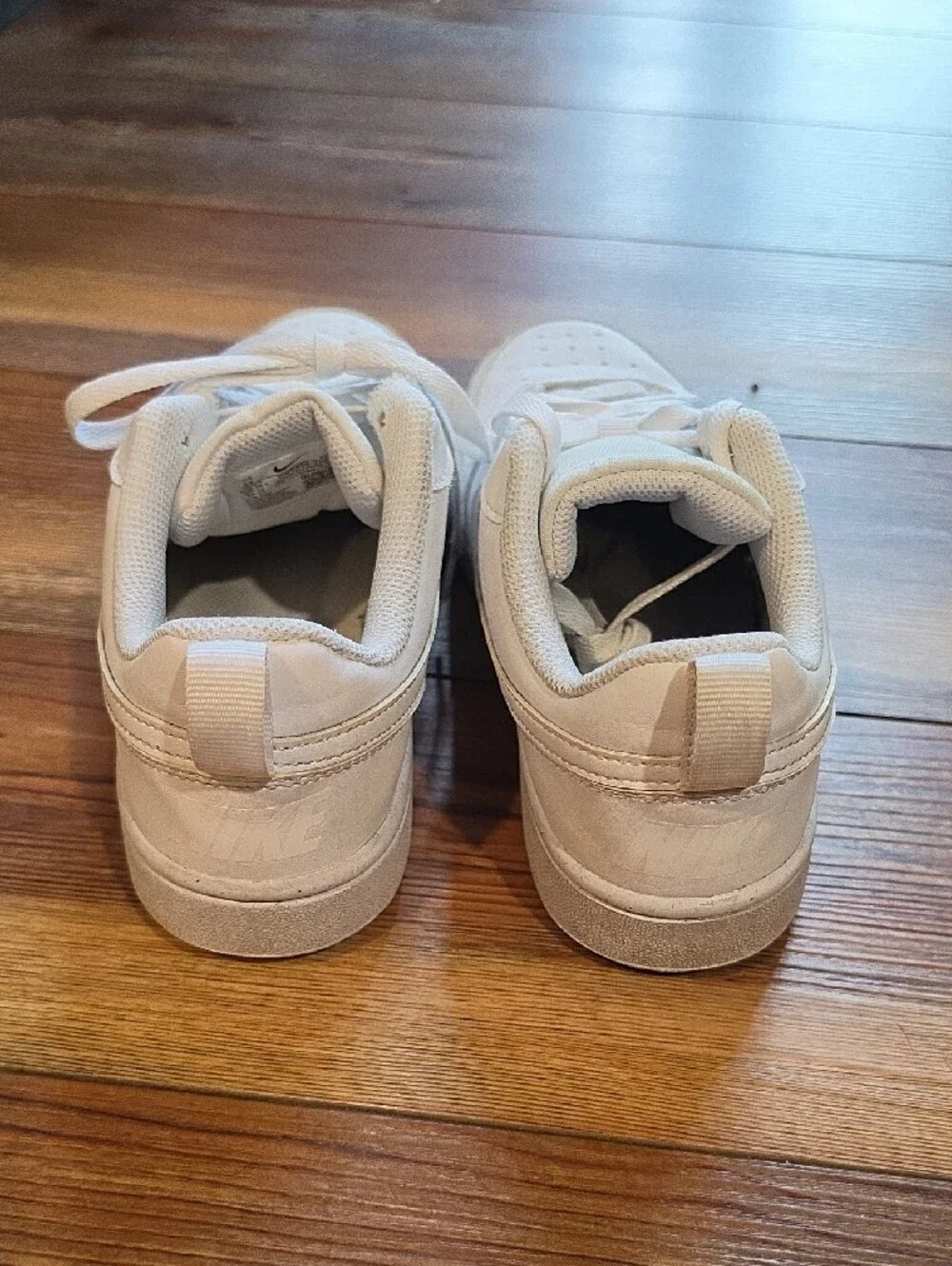 Nike Kids White Low-Top Sneakers with Swoosh